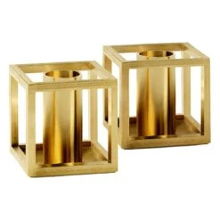 By Lassen Kubus Micro Kynttilänjalka, 2 Kpl, Kullattu