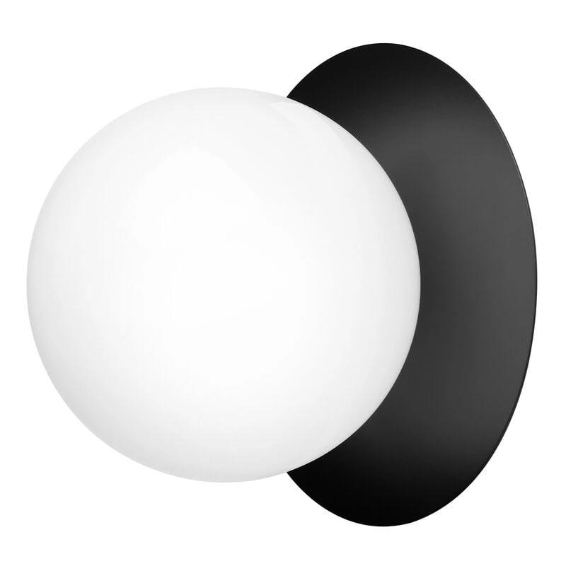 Nuura Liila 1 Seinä/kattovalaisin, Iso, Musta - Opaali 1 Nuura Liila 1 Seinä/kattovalaisin, Iso, Musta - Opaali