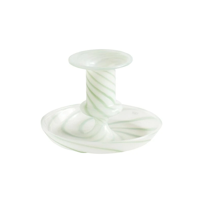 HAY Flare Stripe Milk Kynttilänjalka, Vihreä 1 HAY Flare Stripe Milk Kynttilänjalka, Vihreä