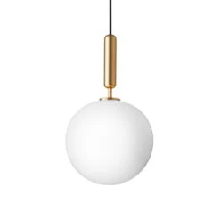 Nuura Miira 1 Riippuvalaisin, Iso, Messinki - Opaali