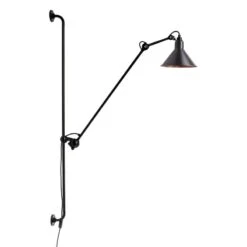 DCWéditions Lampe Gras 214 Seinävalaisin, Kartio Varjostin, Musta - Kupari S