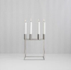 By Lassen Kubus 8 Kynttilänjalka, Nikkeli -Hay || Menu || Louis Poulsen Kauppa byLassen Kubus 8 nickel Liinus Lifestyle High Res