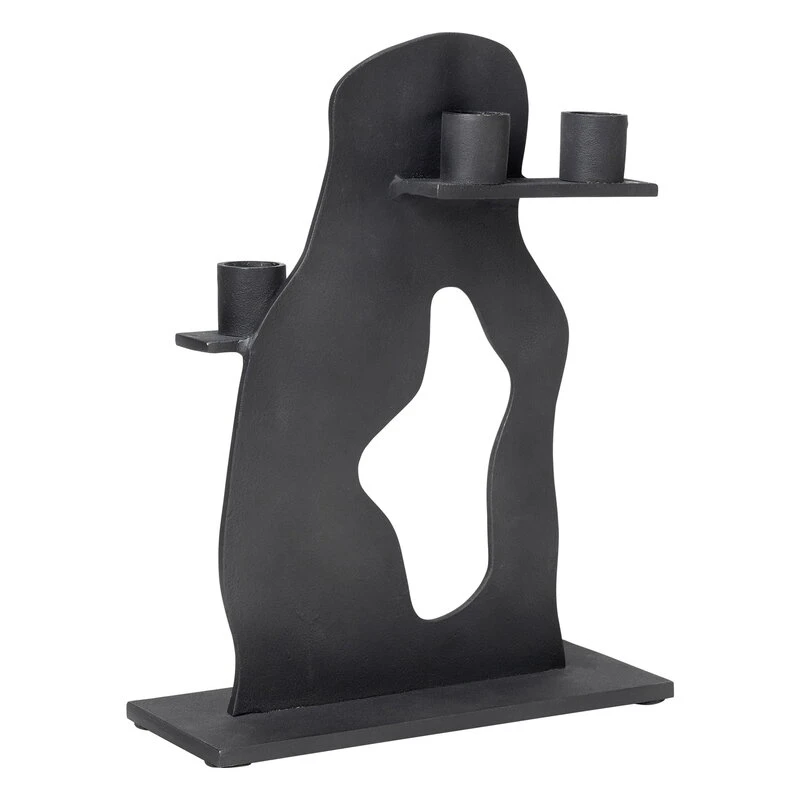 Ferm LIVING Erode Kynttilänjalka, Musta Alumiini 1 Ferm LIVING Erode Kynttilänjalka, Musta Alumiini